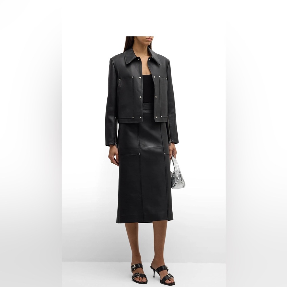 A.L.C Gwen Leather Midi Skirt NWT AUTHENTICTIC size 00
In stores now. BLACK